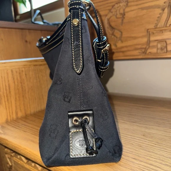 Dooney & Bourke Black East West Slouch Monogram Shoulder Bag - Picture 3 of 10